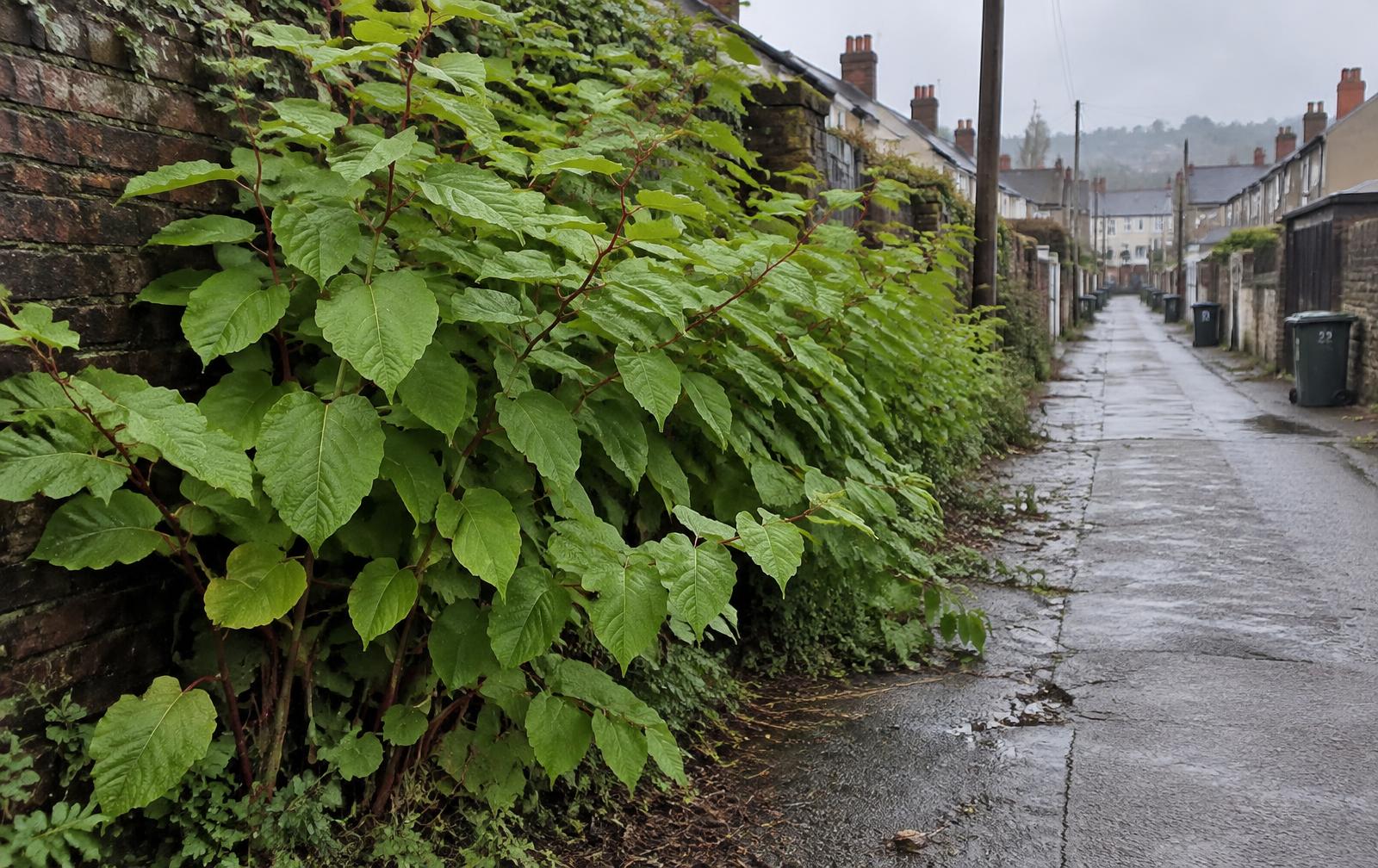 Japanese knotweed growing in Swansea